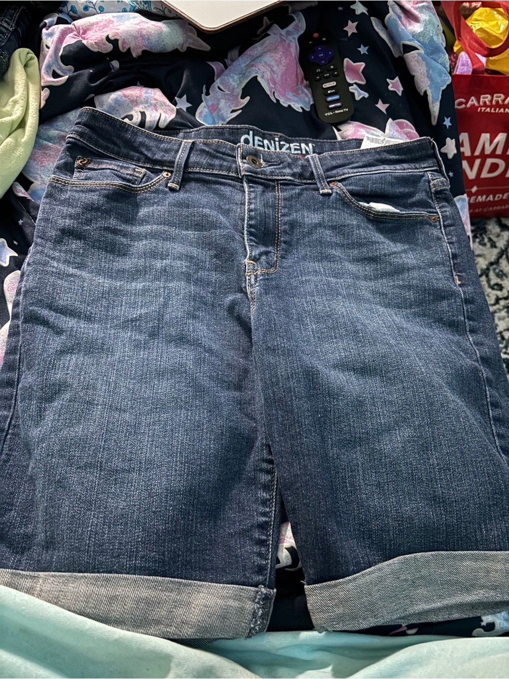 Denizen from Levi's Dark Blue Roll-Cuff Denim Shorts